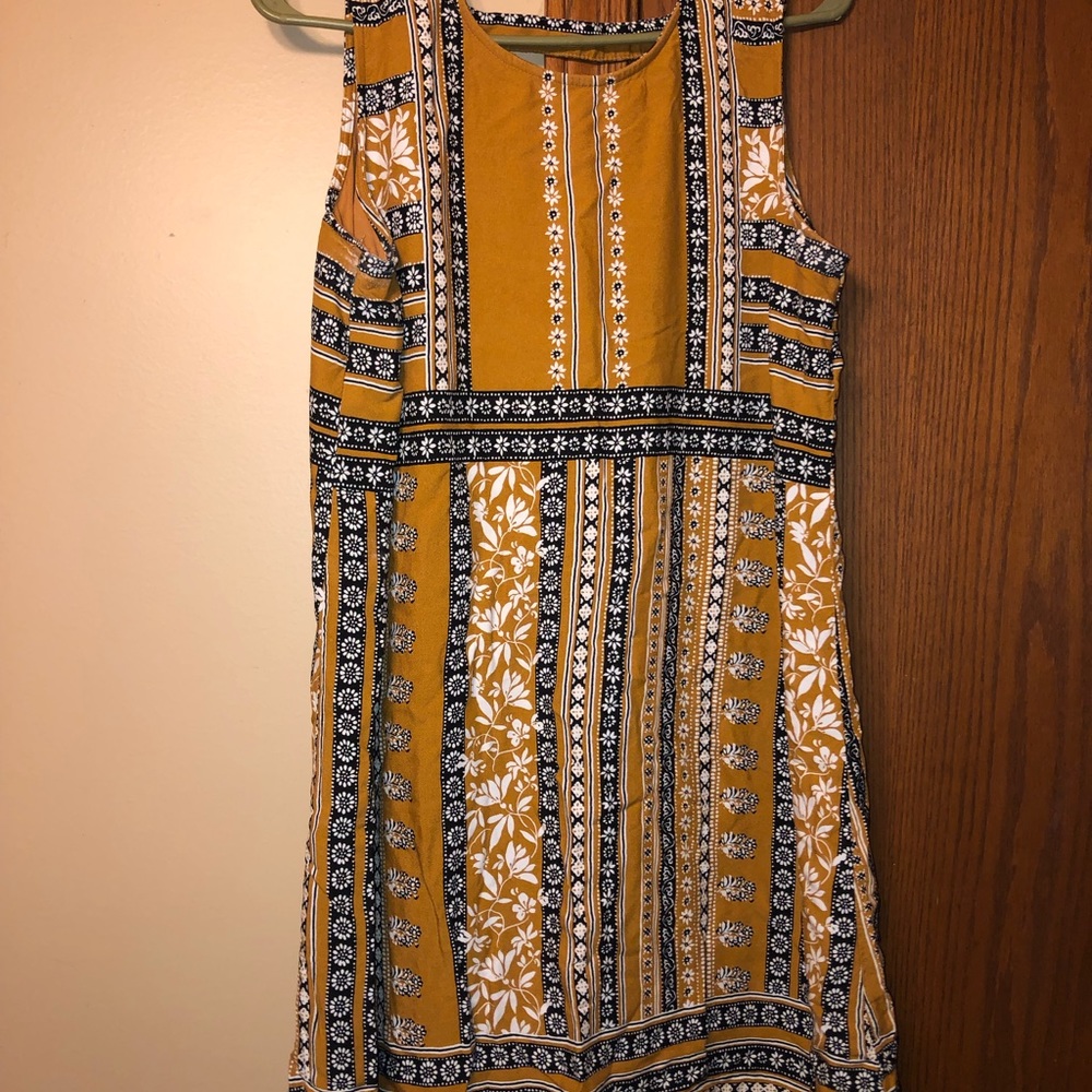 Mustard tribal print dress